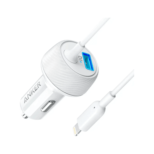 Cargador de auto Anker 2 Elite con Lightning blanco