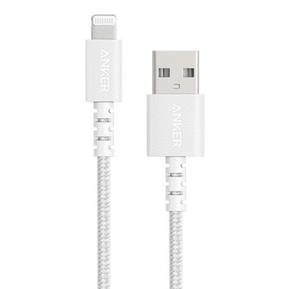 Cable cargador trenzado USB-A a Lightning 0.9M blanco