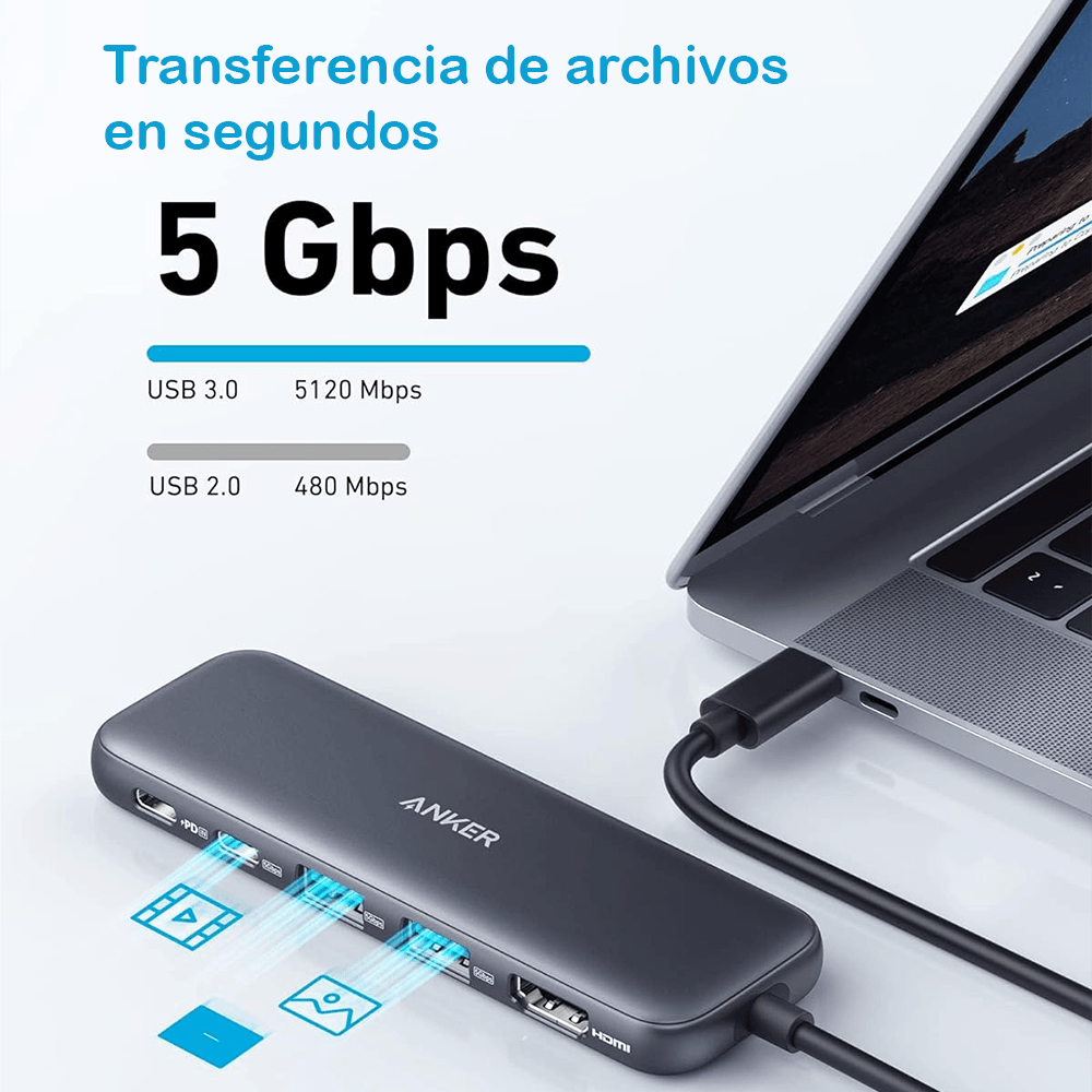 Multipuerto Anker 332 USB-C (5-in-1) negro